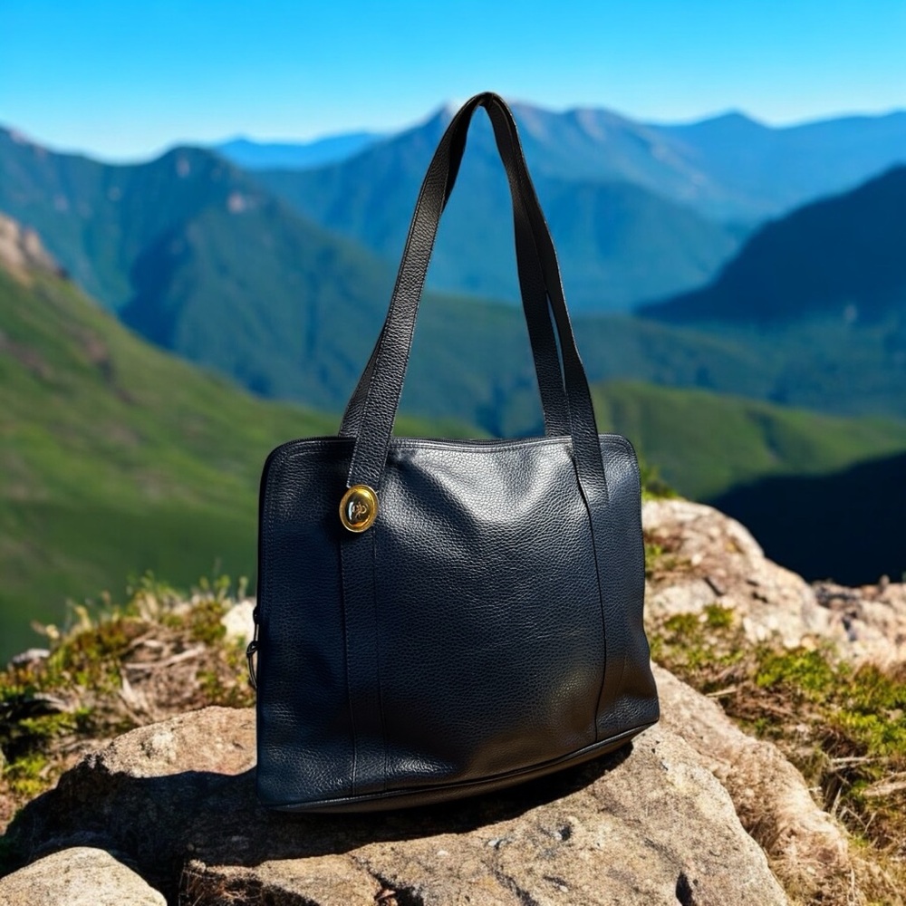 Dior Navy Blue Leather Shoulder Bag